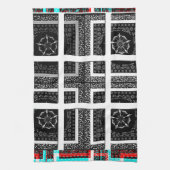 パタ市松模様にーンアートプリント キッチンタオル (縦)