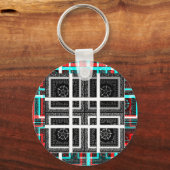 パタ市松模様にーンアートプリント キーホルダー (正面)