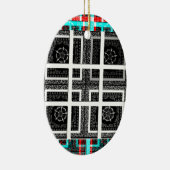 パタ市松模様にーンアートプリント セラミックオーナメント (右)