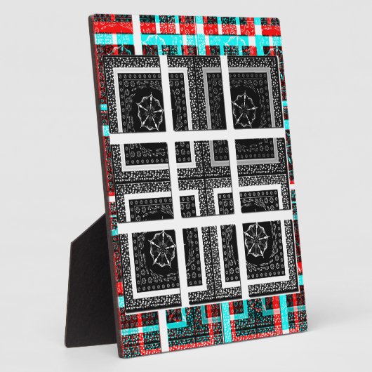 パタ市松模様にーンアートプリント フォトプラーク (側面)