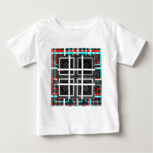 パタ市松模様にーンアートプリント ベビーTシャツ