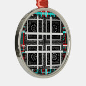 パタ市松模様にーンアートプリント メタルオーナメント (右)