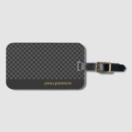 パタ市松模様にーンパーソナライズされた名 ラゲッジタグ