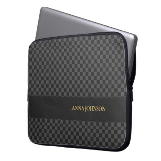 パタ市松模様にーンパーソナライズされた名 ラップトップスリーブ