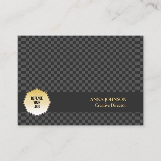 パタ市松模様にーンパーソナライズされた名 名刺 (正面)