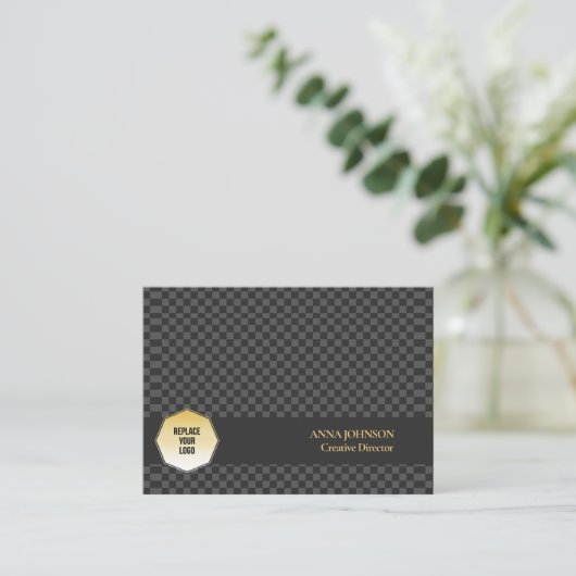 パタ市松模様にーンパーソナライズされた名 名刺 (スタンド正面)