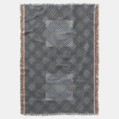 パタ市松模様にーン対角2トーン.bx4x4 BLK BG スローブランケット (正面縦)