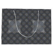 パタ市松模様にーン対角2トーン.bx4x4 BLK BG ラージペーパーバッグ (裏面)