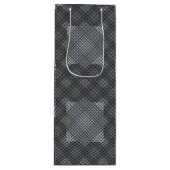 パタ市松模様にーン対角2トーン.bx4x4 BLK BG ワインギフトバッグ (正面)