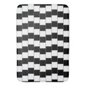 パタ市松模様にーン白黒の光学錯覚 バスマット (正面縦)