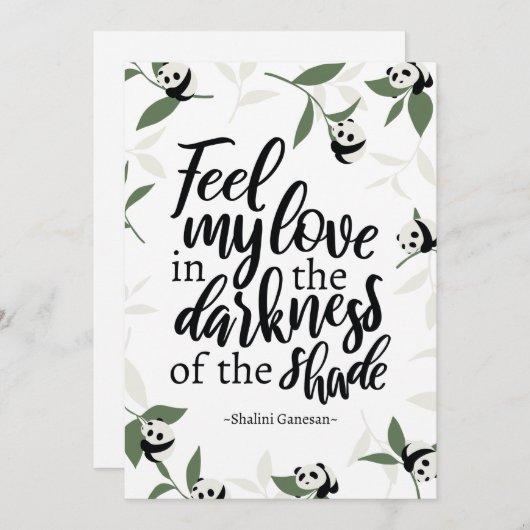 パタ感じンダ引用文との恋 サンキューカード (正面/裏面)