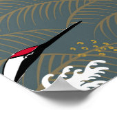 パタ日本のーン伝統的モチーフ背景 ポスター (角)