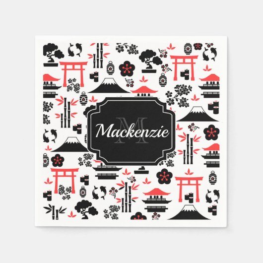 パタ日本のーン スタンダードカクテルナプキン (正面)