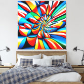 パタ素晴らしカラフルモダンーン キャンバスプリント (インサイチュ (寝室))