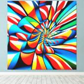 パタ素晴らしカラフルモダンーン キャンバスプリント (インサイチュ (ウッドフロア))
