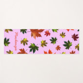 パタ素朴ー葉ルの名前がPINKの場合のMapleのPattern ヨガマット (正面(横))