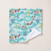 パタ航海のーンボーツシップいかりイルカ バスタオルセット (ウォッシュタオル)