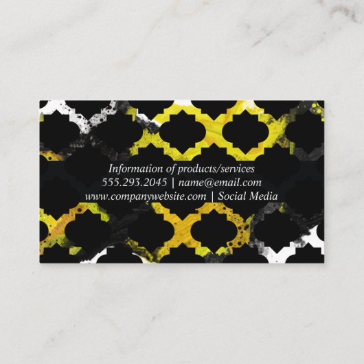 パタ華美ーン |イエローブラックインク 名刺 (裏面)