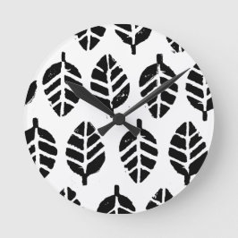 パタ葉ーンポテトプリント壁時計 ラウンド壁時計
