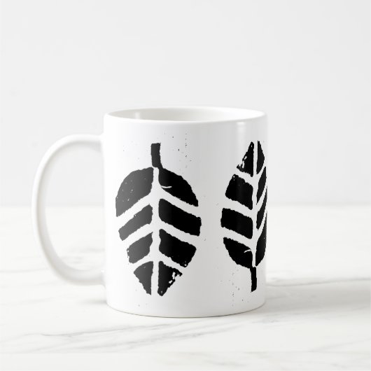 パタ葉ーンポテトプリント コーヒーマグカップ (左)