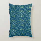 パタ葉ーン11.bw DBlue BG アクセントクッション (正面(垂直))