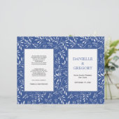 パタ葉ーン、インディゴブルー折り畳みウェディングプログラム (スタンド正面)