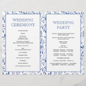 パタ葉ーン、インディゴブルー折り畳みウェディングプログラム (裏面)