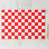 パタ赤と白ン市松模様に紙ランチョンマット ペーパーパッド (インサイチュ)