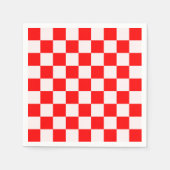 パタ赤と白市松模様にーン スタンダードカクテルナプキン (正面)