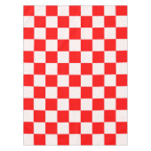 パタ赤と白市松模様にーン テーブルクロス (正面)