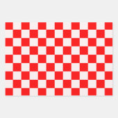 パタ赤と白市松模様にーン ラッピングペーパーシート (正面2)