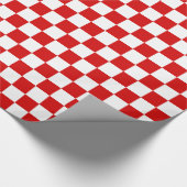 パタ赤と白市松模様にーン ラッピングペーパー (角)