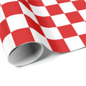 パタ赤と白市松模様にーン ラッピングペーパー (ロールコーナー)