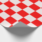 パタ赤と白市松模様にーン ラッピングペーパー (角)