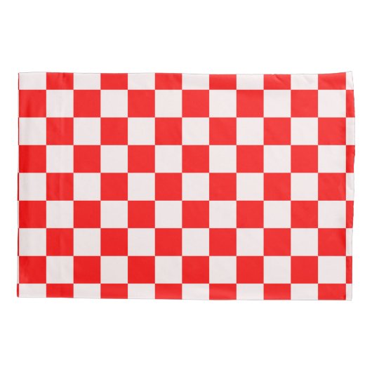 パタ赤と白市松模様にーン 枕カバー (裏面)