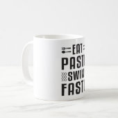 パタ食べススイムファスタスイミング泳ぐ人スイムプール コーヒーマグカップ (正面左)