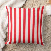 パタ鮮やかストライプの赤と白ーン クッション (ブランケット)