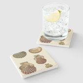 パチパチしたアンティークシェル ストーンコースター (横)