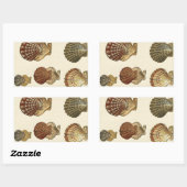 パチパチしたアンティークシェル 長方形シール (シート)