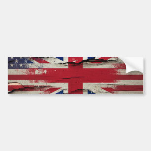 パチパチ鳴る音のペンキ のイギリスの米国旗 バンパーステッカー
