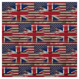 パチパチ鳴る音のペンキ のイギリスの米国旗 ファブリック