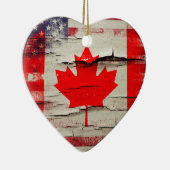 パチパチ鳴る音のペンキ|のカナダの米国旗 セラミックオーナメント (右)