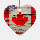 パチパチ鳴る音のペンキ|のカナダの米国旗 セラミックオーナメント (裏面)