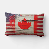 パチパチ鳴る音のペンキ|のカナダの米国旗 ランバークッション (裏面)