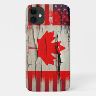 パチパチ鳴る音のペンキ のカナダの米国旗 iPhone 11 ケース