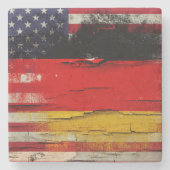 パチパチ鳴る音のペンキ|のドイツの米国旗 ストーンコースター (正面)