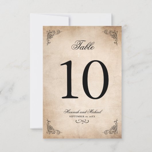 パチメエレガントントの結婚テーブル番号カード 招待状 (裏面)