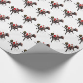 パチョサウルスに乗るサンタクロース ラッピングペーパー (角)