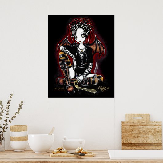 パチョリゴシック線香妖精の国ファンタジーポスター ポスター (キッチン)