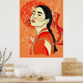 パチンコ。韓国人女性ポートレート。自由記号 ポスター (キッチン)